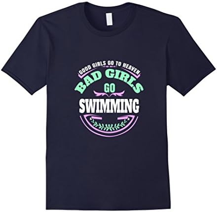 Men's Good Girls Go To Heaven Bad Girls Go Swimming T-Shirt Large Navy