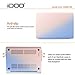 iDOO Soft Touch Plastic Hard Matte Case ONLY for MacBook Pro 13 inch with Retina Display NO CD Drive (A1425 / A1502) - Rose Quartz & Serenity