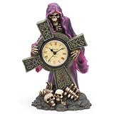Grim Reaper Clock with Cross