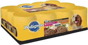 Pedigree Meaty Ground Dinner Variety Pack ( with Chopped Chicken, Chopped Beef) Food for Dogs, 13.2-Ounce Cans (Pack of 24)