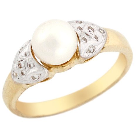 Click To 14k Solid Real Gold CZ With Rhodium & Freshwater Pearl Every Day Ring Jewelry Details... 14k Solid Real Gold CZ With Rhodium & Freshwater Pearl Every Day Ring Jewelry