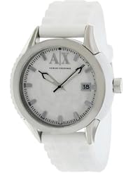 Armani Exchange White Dial White Rubber Strap Unisex Watch AX1229
