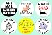 Set of 6 VEGETARIAN Pinback Button 1.25