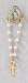 Divine Mercy Rosary Lapel Pin with White Beads and Cross - MADE IN ITALY