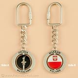 Silver Mat Colored Spinner Keychain - Warsaw, Poland, Zygmunt's Column