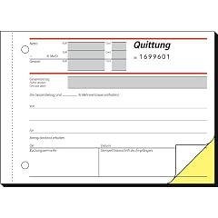 Sigel SD121 Quittung, mit fortlfd. Nummerierung, 1. u. 2. Blatt bedruckt, mit Sicherheitsdruck, selbstdurchschreibend, A6 q, 2 x50 BL