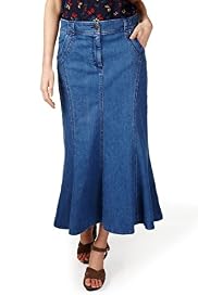 Per Una Cotton Rich Panelled Denim Skirt
