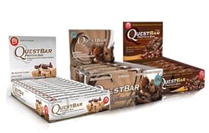 Quest Bundle: 12 Count Chocolate Brownie, 12 Count Double Chocolate Chunk, 12 Count Chocolate Chip Cookie Dough Protein Bars