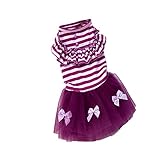 Urparcel Pet Puppy Small Dog Princess Dress Lace Bow Tutu Dress Skirt Clothes Purple Small