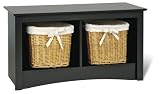 Sonoma Twin Cubbie Bench (Small) in Black Finish By Prepac Furniture
