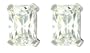 Platinum Plated Sterling Silver 6 x 4mm Emerald Cubic Zirconia Four-Prong Stud Earrings
