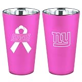 NFL New York Giants 16-Ounce Breast Cancer Awareness Lusterware Pint Glass Set