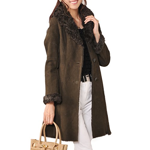 ムートン コート Wフェイス カルガンラム トリミング 羊革 レディース(No. 01000375 r )[エースタイル]Aastyle