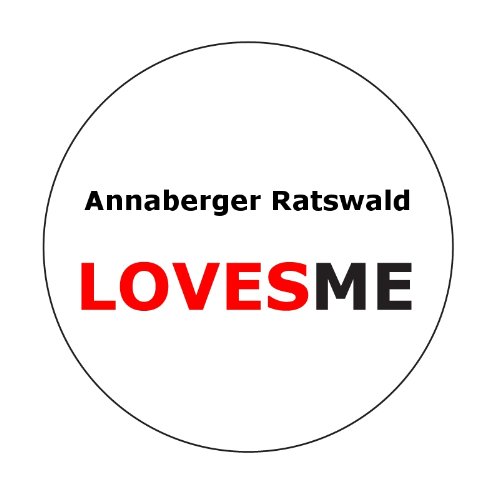 Annaberger Ratswald loves me Aufkleber - 6cm