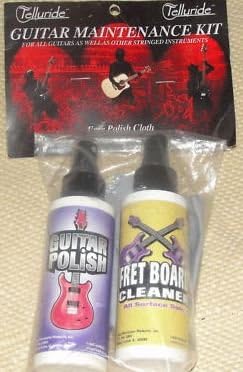 Telluride TAGMK3 Guitar Maintenance Kit, For Electric and Acoustic Guitars as well as other stringed instruments, Polish and Cleaner, Fret Board Conditioner, Cleaning cloth included, UPC 899211000271