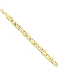 14k 8.75mm Solid Hand-Polished Anchor Link Bracelet
