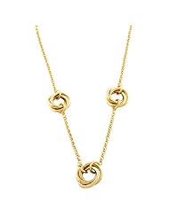 18k Yellow Gold Over Sterling Silver Open Love Knot Adjustable Necklace