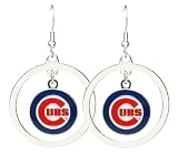 Chicago Cubs - MLB Floating Logo Hoop Earrings