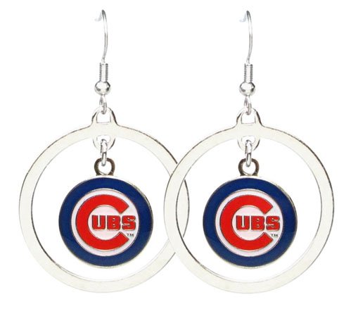 Chicago Cubs - MLB Floating Logo Hoop Earrings