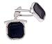 Silver plated cufflinks with black enamel with presentation box