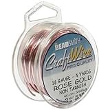 Rose Gold Plated Colored Craft Wire -28 Gauge