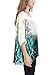 DJT Womens Batwing Sleeve Round Neck Flower Semi Sheer Top One Size Apricot-Green