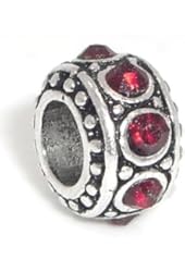 Birthstone Spacer Bead Charm (January Garnet Red)