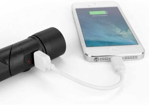 BoxWave Rejuva HTC Desire 620G dual sim Car Charger - Sturdy, USB Car Charger with 1400 mAh Internal Battery and Ultra Bright Swiveling Head LED Flashlight with Magnetic Removable Handle for All Devices (Jet Black)