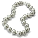 Sterling Silver / Rhodium or Vermeil Simulated Pearl & Cubic Zirconia Necklace