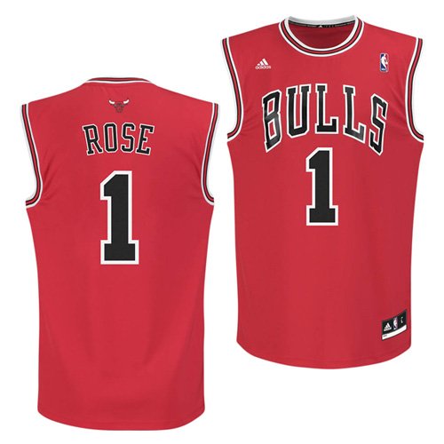 Derrick Rose Adidas Chicago Bulls Red Revolution Replica Road Jersey - XL