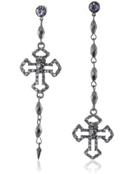 Steve Madden Skull Cross Drop Earrings