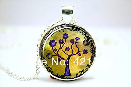 Pretty Lee 2015 Fashion Tree Of Life Pendant Swirl Tree Woodland Jewelry Bronze Glass Photo Cabochon Necklace 2882 Christmas gift