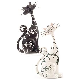 Black & white Cats Sitting, (Medium) 16 Styles in the Range to Collect Ideal for Gift Cat Lovers (2 Varieties)