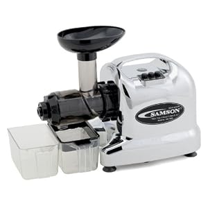Samson Advanced 6 In 1 Juicer GB9006 - Color: Chrome + Organic Wheatgrass Kit - Samson GB-9006 Fruit & Vegetable Juice Extractor - Juices Also Juices Wheat Grass