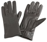 Isotoner Men's Isotoner Leather Glove With Three Draws With Ultraplush Lining