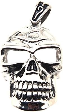 KJH Jewelry Men's 316L Stainless Steel Gorilla Ape Head Charm Pendant with Free 24" Chain
