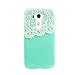 Vandot 3D Lady Lace Pearl Hard Case for LG G3 Bundle with 3.5mm Blue Diamond Crystal Rhinestone Camellia Flower Anti Dust Plug (Green Turquoise)