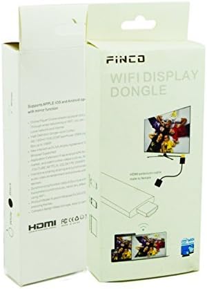 FINCO(TM) Full Hd 1080p Wireless Hdmi Adapter / Miracast Dongle/ Ezmirror / Dlna / Airplay / Real Time Display Function, Free Wifi Receiver, Compatible with Android Os / Ios / MAC Os / Windows Devices