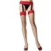 Plus Size Fence Net Garter Belt Stocking W/ Bow Top
