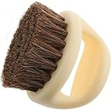 niceEshop(TM) Horseshoe Shape High Quality Horse Hair Soft Brush horse mane Shoe Brush pappus bag brush (beige) + Cable Tie