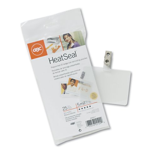 Gbc Heatseal Id Badge Prepunched Laminating Pouches, 2-9/16 X 3-3/4, 5 Mil, 25/Pk (GBC3202011)