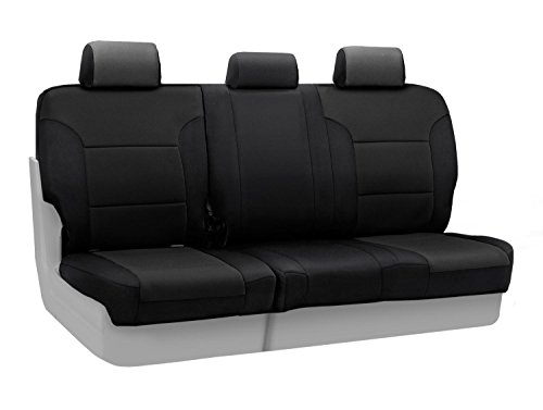 Coverking Rear 60/40 Bench Custom Fit Seat Cover for Select Honda Pilot Models - Neosupreme (Black)