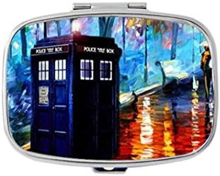 Glow In The Dark TV Show Custom Silver Stylish, slim design Pill Box Holder，rectangle Medicine Vitamin Organizer Pill case