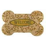 Pet Studio Coir Fiber Bone Shaped Welcome Door Mat