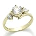 Cheap 14K Engagement Ring 1.4ctw CZ Cubic Zirconia Three Stone Yellow Gold Ring On Sale