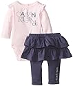 Calvin Klein Baby-Girls Newborn Pink Top with Blue Leggings Ruffles