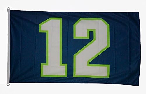 Seattle Seahawks Fan Number 12th Flag 3x5 (NAVY12)