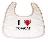 Baby Bib with I Love Tomcat (first name/surname/nickname) by Shopzeus