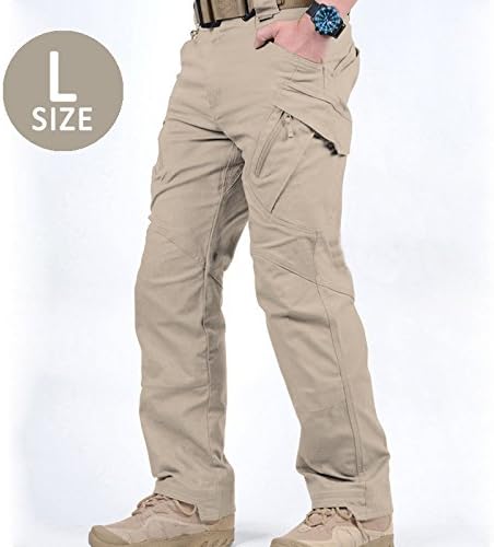 Go Tactical Pants | Khaki, Brown, Black, Grey, Size; Men's M, L, XL, XXL | The Comfiest Tactical Pants with Plentiful Pockets, Super Lightweight, Elastic, Breathable, Machine-Washable Cotton and Spandex