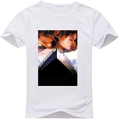 Junfair Women's Titanic Cotton Short Sleeve Diy T-Shirt For Women X-Large White